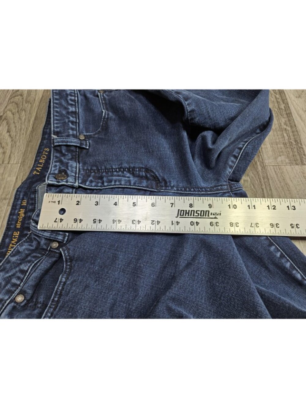 Talbots Heritage Straight Jeans Womens 10 Blue Med Wash Mid Rise Stretch Denim - Picture 12 of 13